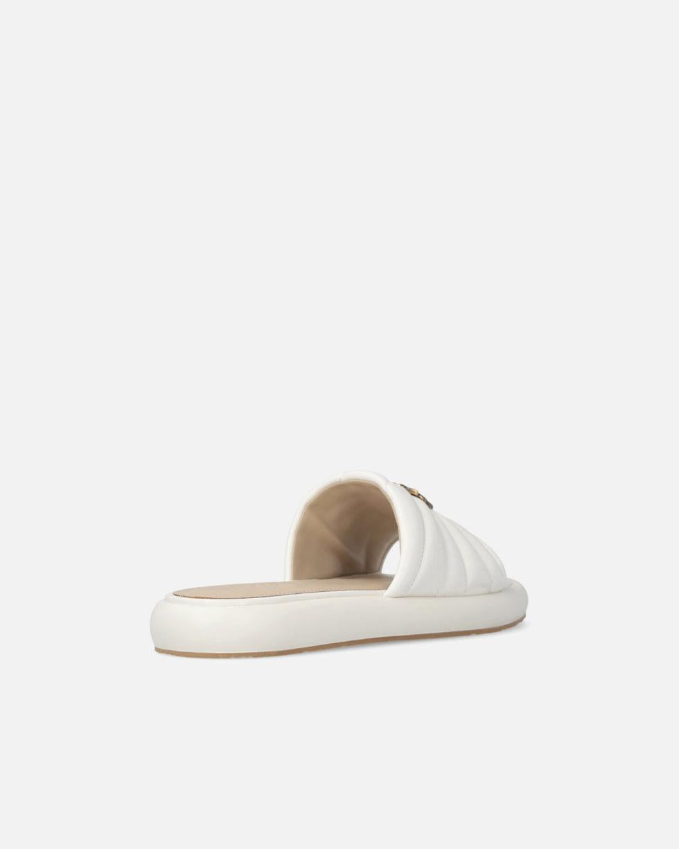 Ciabatte in nappa trapuntata con logo Love Birds SD0525P003 Z12 PINKO