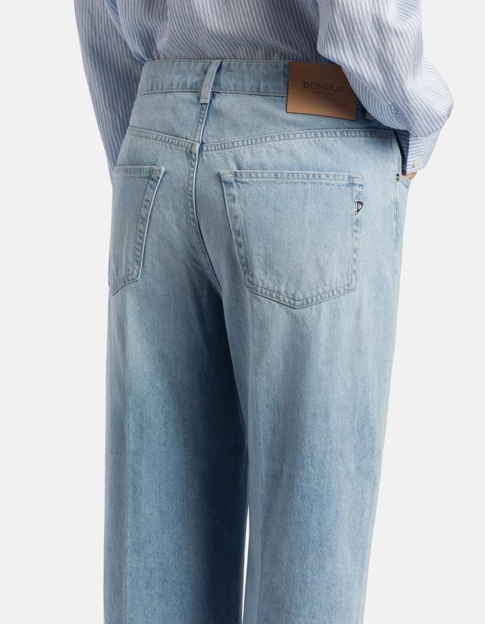 Jeans Tami wide leg in denim fisso<BR/> DP770DFE286DMA7O 800 DONDUP