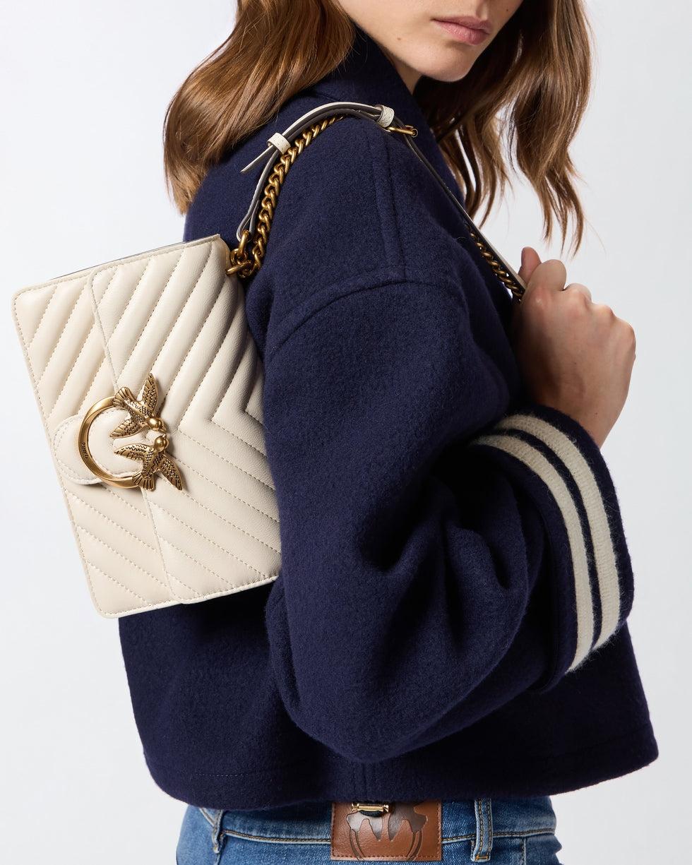 Borsa piccola a tracolla Love Bag One Chevron<BR/> 100074A0GK Z14Q PINKO