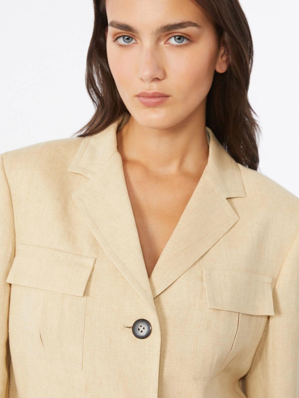 Giacca con coulisse in lino délavé - Coloniale<BR/> MSTADESSO 028 MAX MARA STUDIO