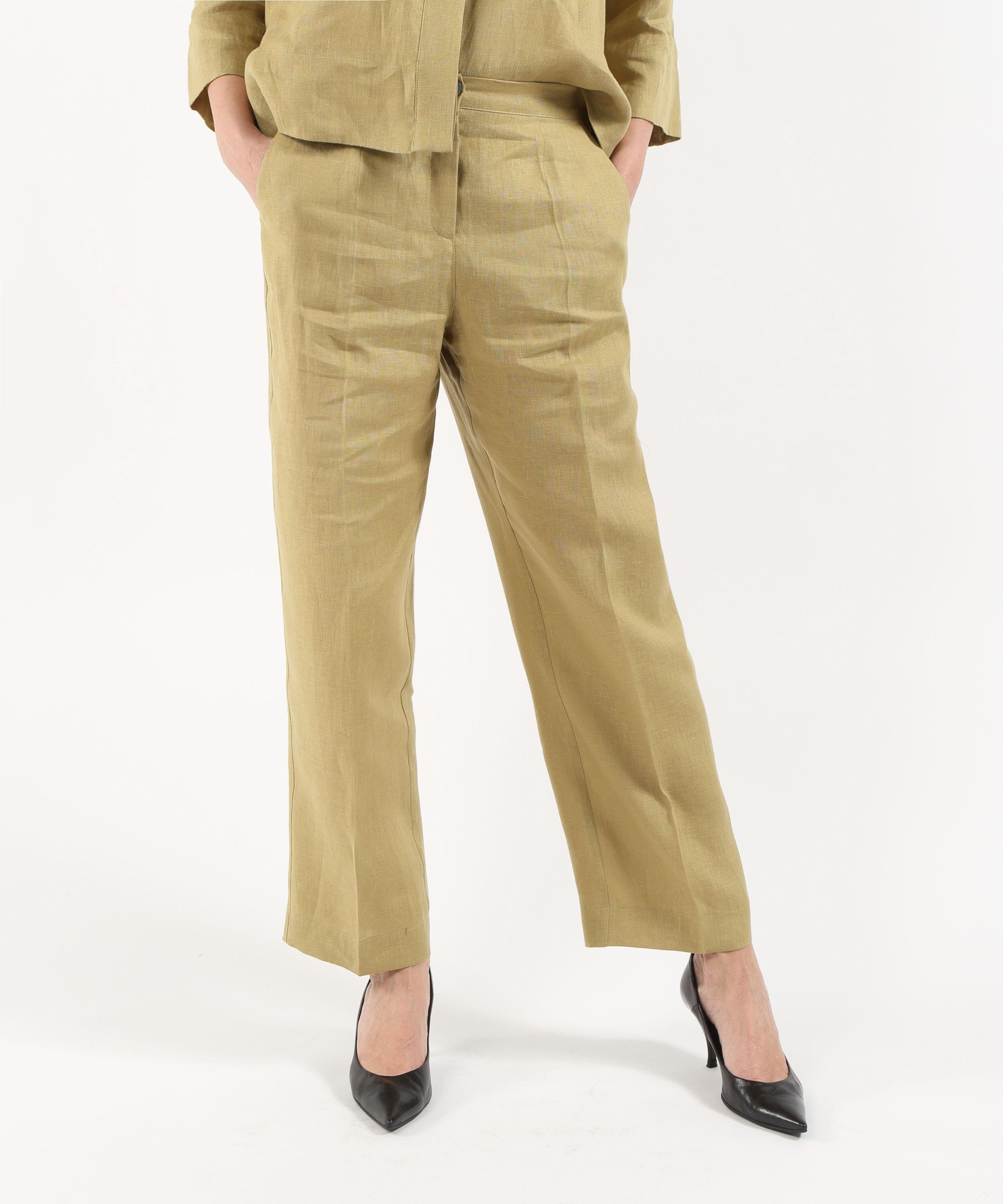Pantaloni in lino<BR/> P007P000494N A5 ELENA MIRO