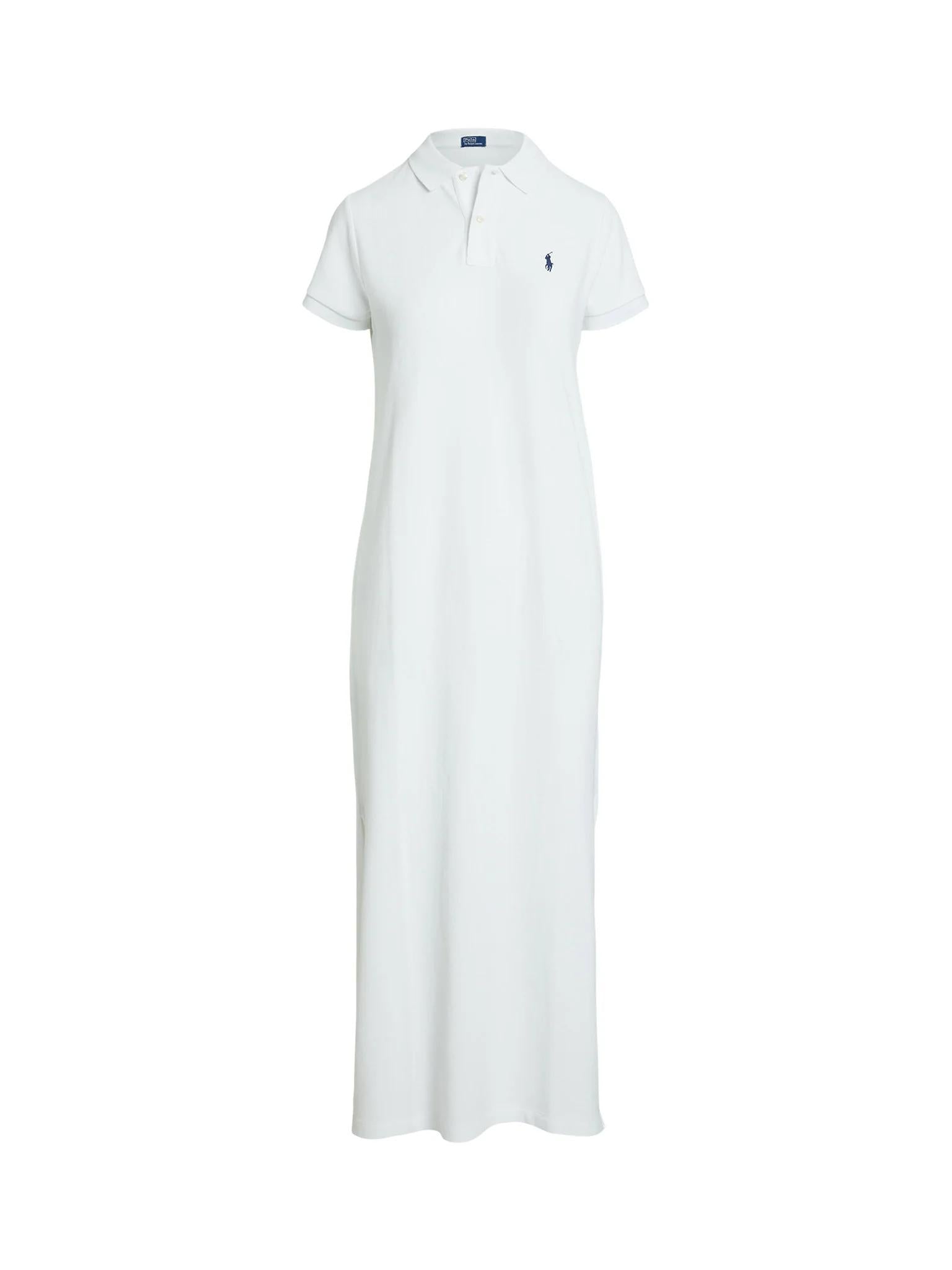 Abito lungo in cotone piquè 211968291 001 RALPH LAUREN