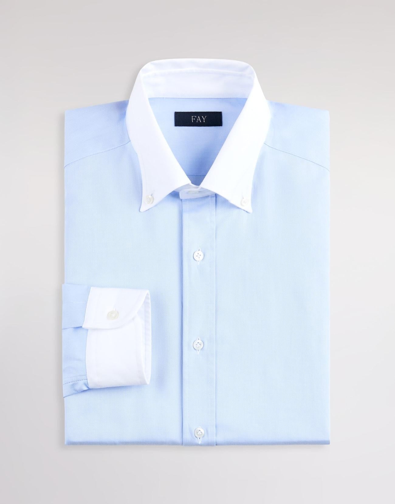Camicia Regular Fit in Cotone Oxford<BR/> NCMA1522590PJV U010 FAY