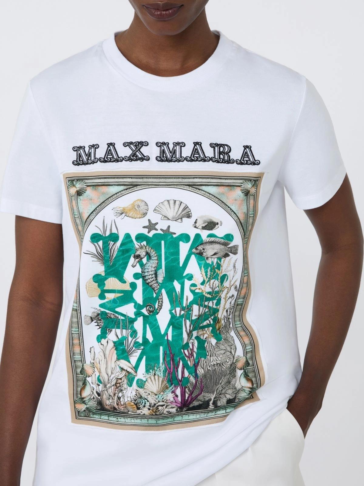 T-shirt in jersey di cotone - Bianco ottico<BR/> MXMSPADINO 019 MAX MARA