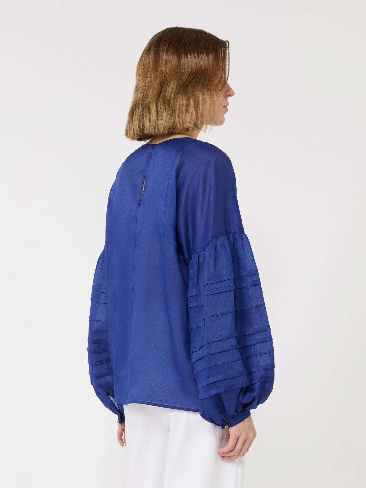 Blusa in garza ramié - Blu<BR/> MSTPAESE 063 MAX MARA STUDIO
