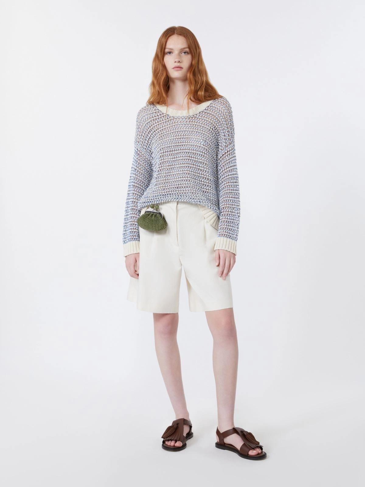 Bermuda in canvas di cotone e lino - ECRU<BR/> WKDECUBA 001 WEEKEND