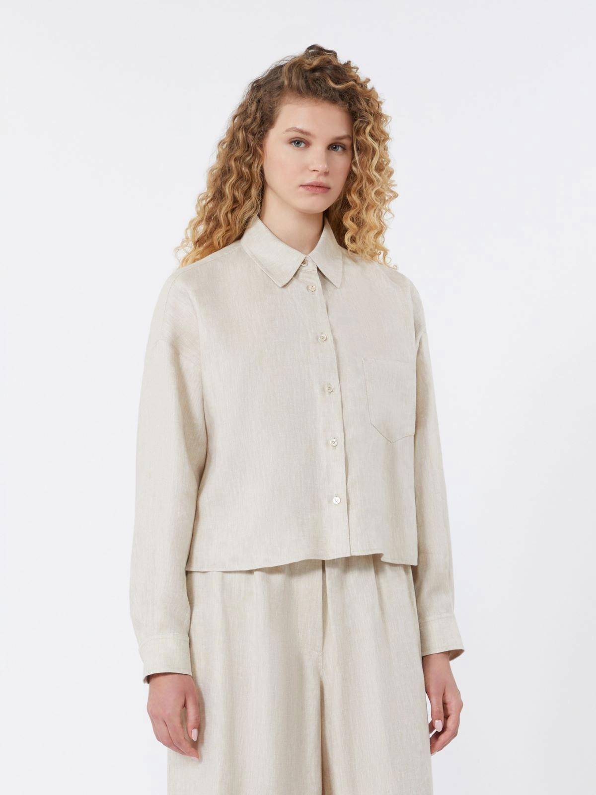 Giacca in canvas di lino - Ecru<BR/> WKDCAPO 023 WEEKEND