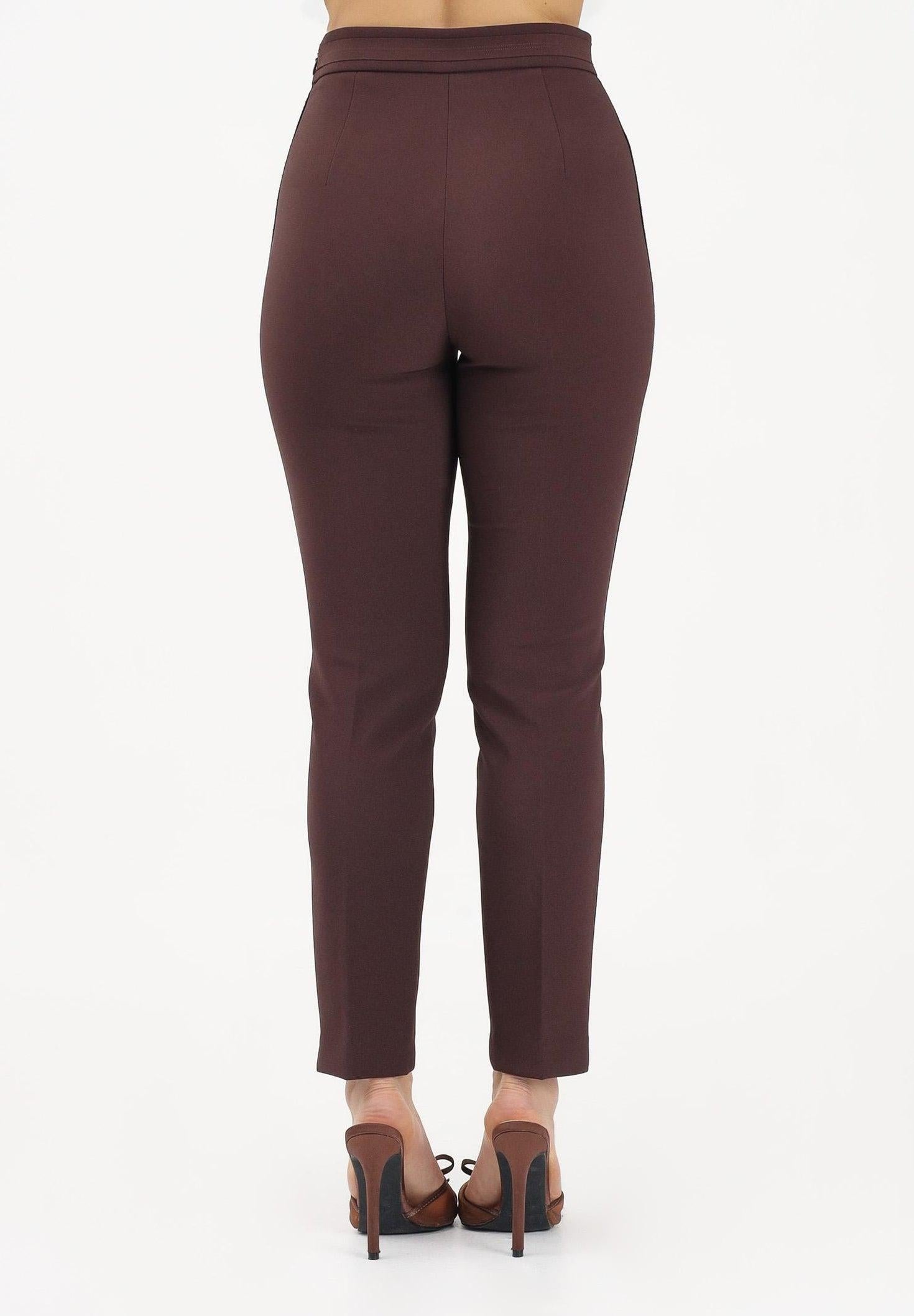Pantaloni in doppio crêpe stretch con logo ricamato PA17061E2 644 ELISABETTA FRANCHI