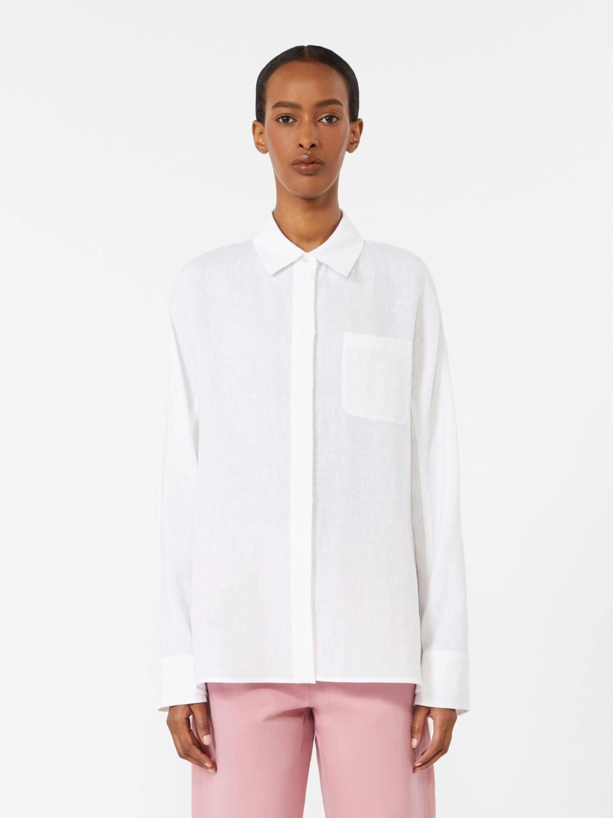 Camicia in tela di lino - Bianco ottico<BR/> SMMGALA 006 S MAX MARA