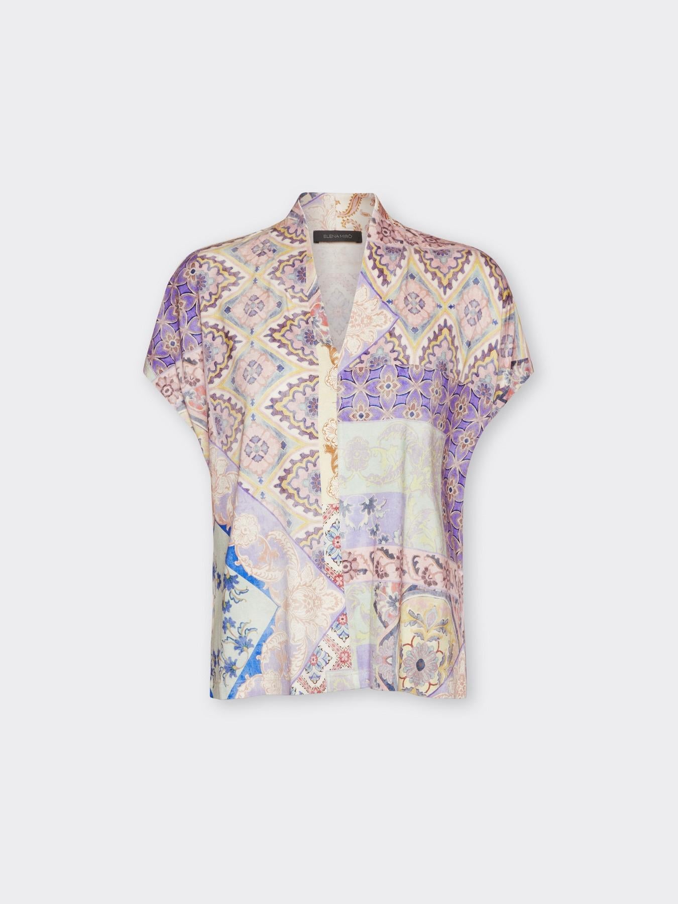 T-shirt stampata in viscosa<BR/> G098Z000619N 01 ELENA MIRO