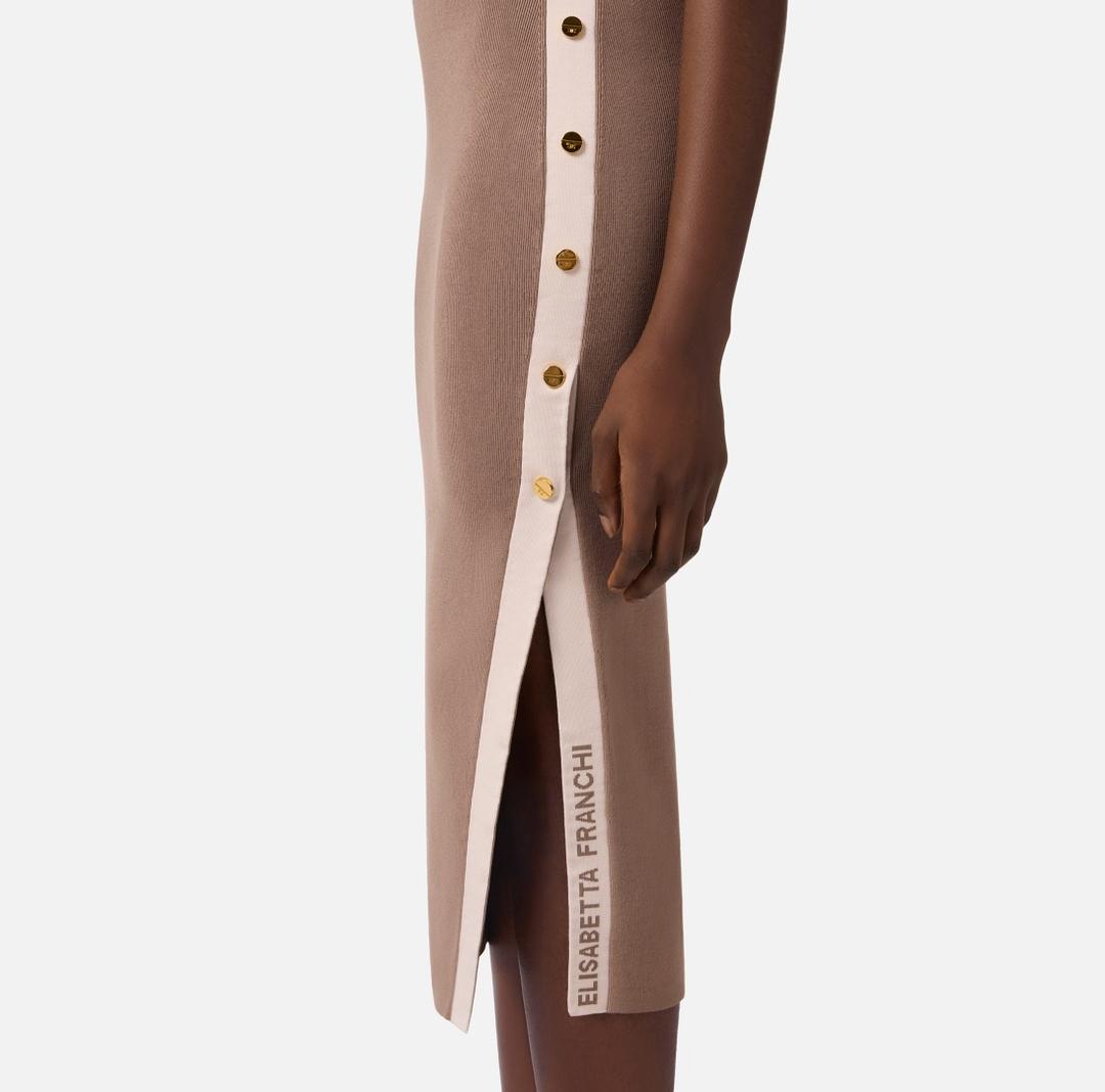 Abito in maglia con bande in viscosa lucida AM03S61E2 727 ELISABETTA FRANCHI