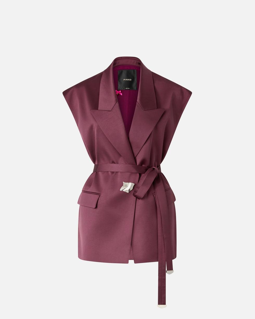 Giacca smanicata in satin<BR/> 106585A1Y5 R57 PINKO