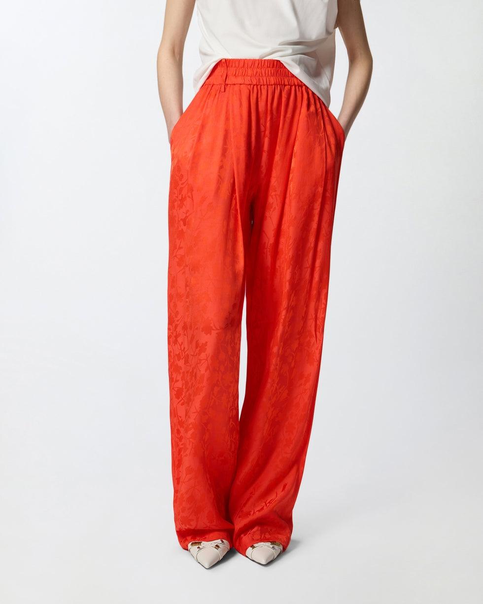 Pantaloni in jacquard floreale<BR/> 106802A3AN A99 PINKO