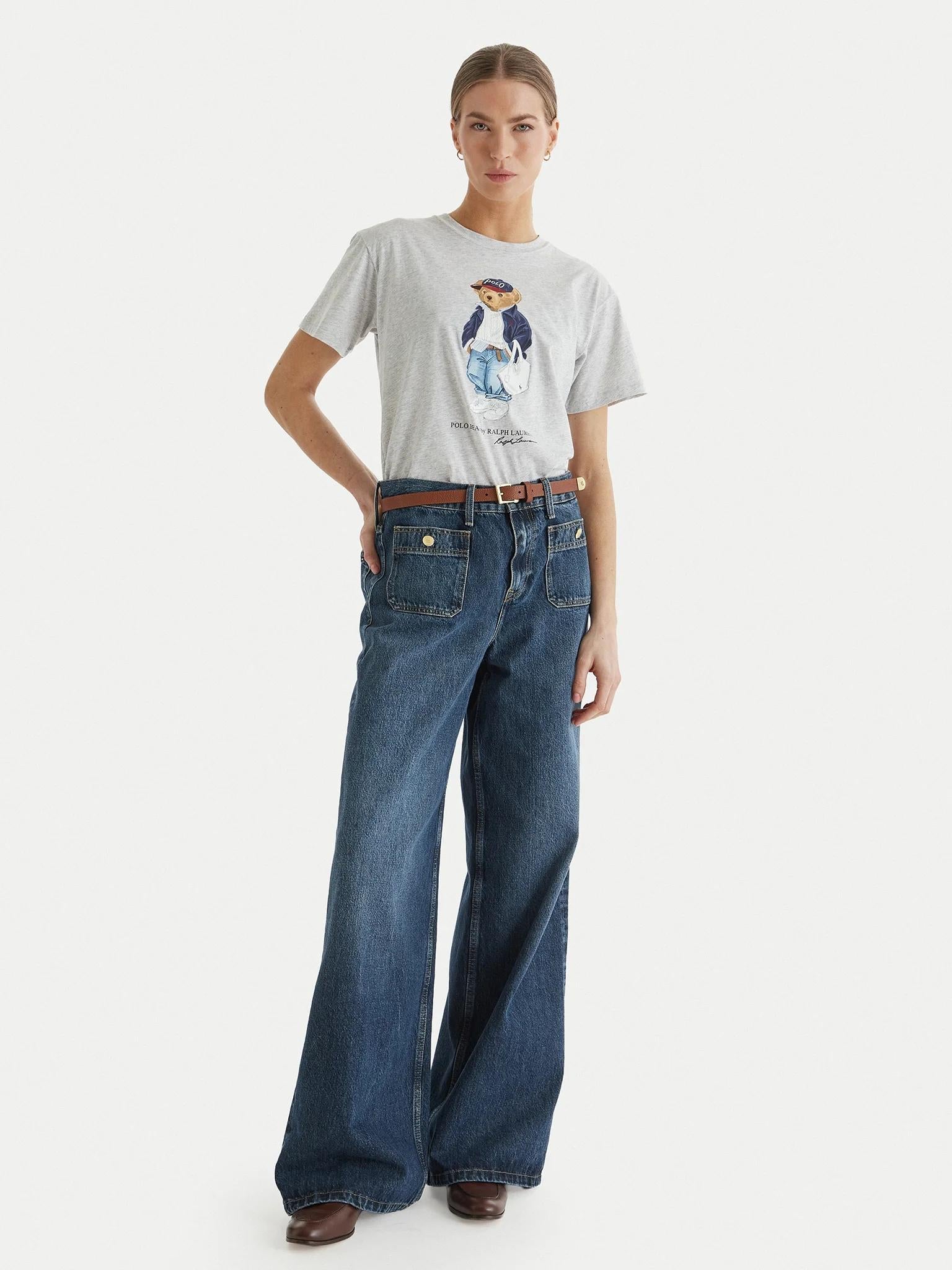 T-shirt donna in cotone "Polo Bear" 211A96261 001 RALPH LAUREN