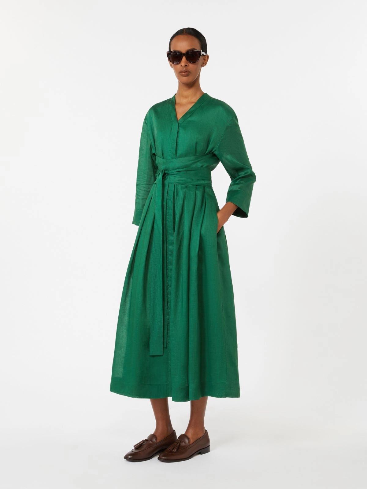 Abito in tela ramiè - Verde SMMCAMILLA 055 S MAX MARA