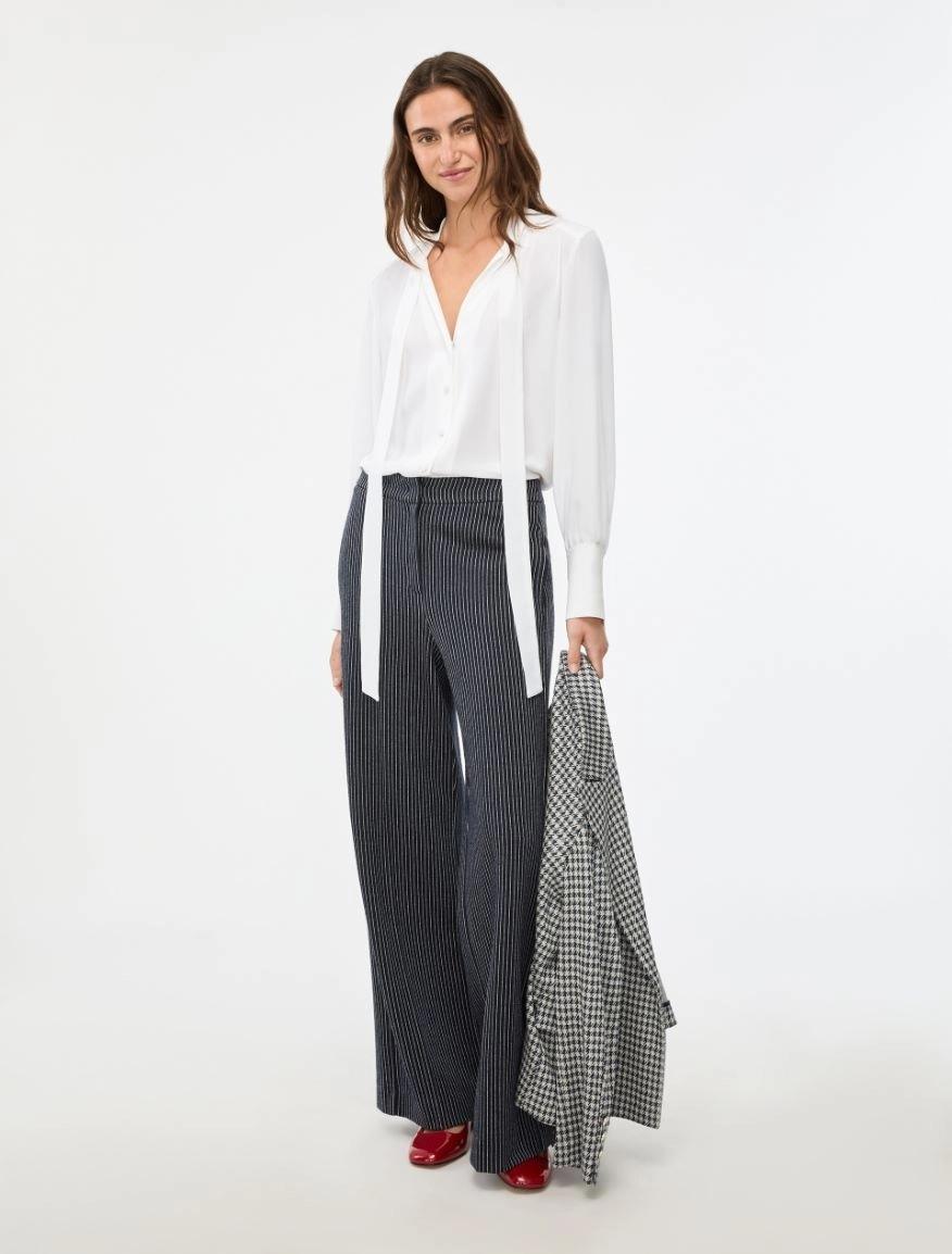 Camicia in misto seta<BR/>bianca IBLDOTTO 001 IBLUES