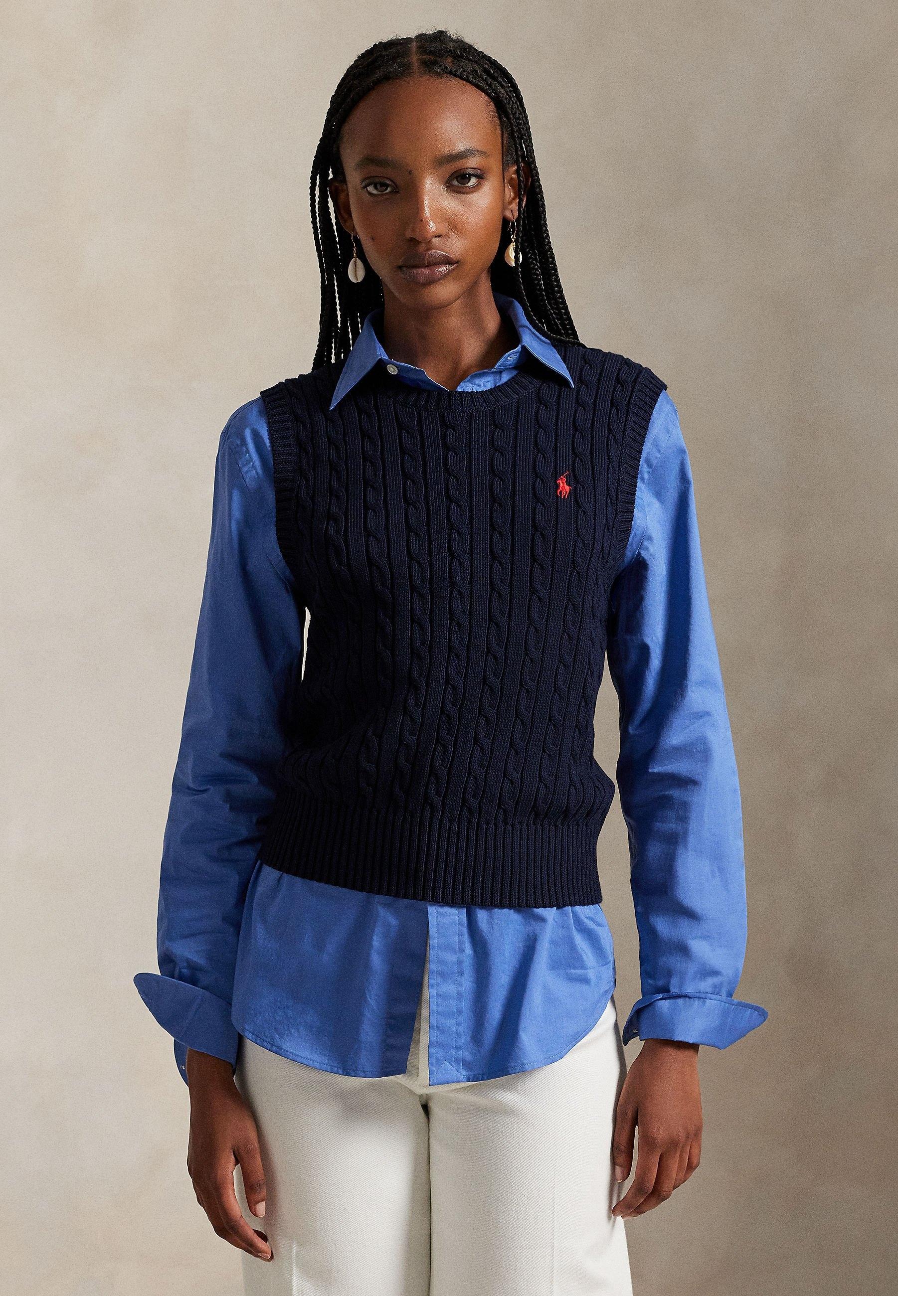 Gilet in cotone con lavorazione a trecce 211971882 501 RALPH LAUREN