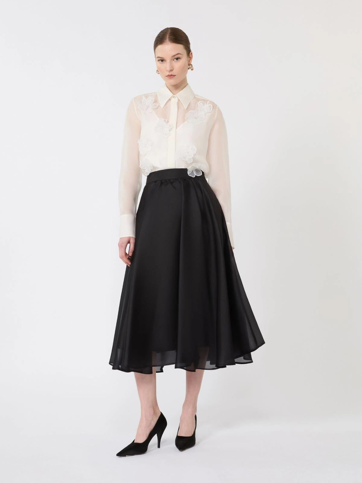 Camicia in organza di seta - Bianco<BR/> MSEAGI 005 MAX MARA STUDIO