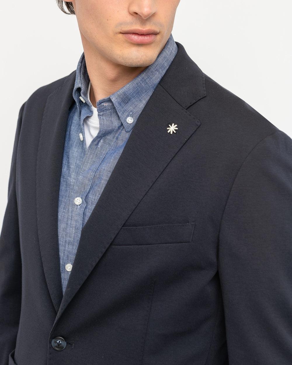giacca nuvola punto milano stretch blu<BR/> 3832G2728MC253272 89 MANUEL RITZ