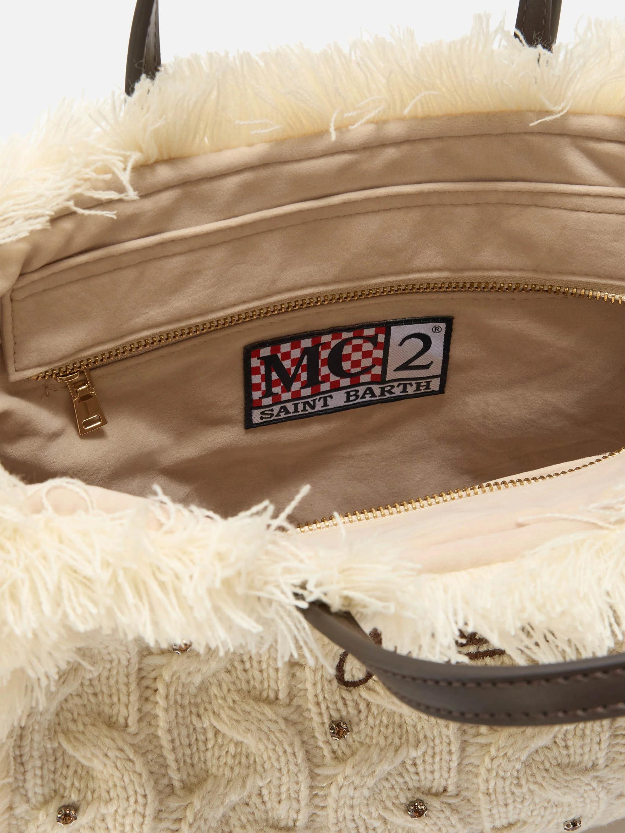 Borsa Colette Wool Braid a trecce con strass COL0030 00281I MC2 SAINT BARTH