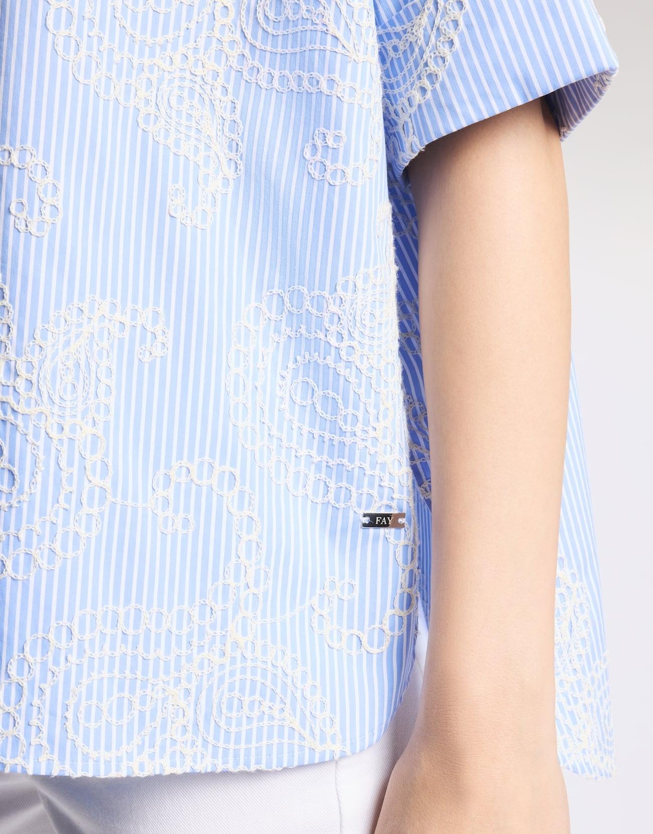 Camicia Comfort Fit in Popeline<BR/> NCWA552552SZDI 013H FAY