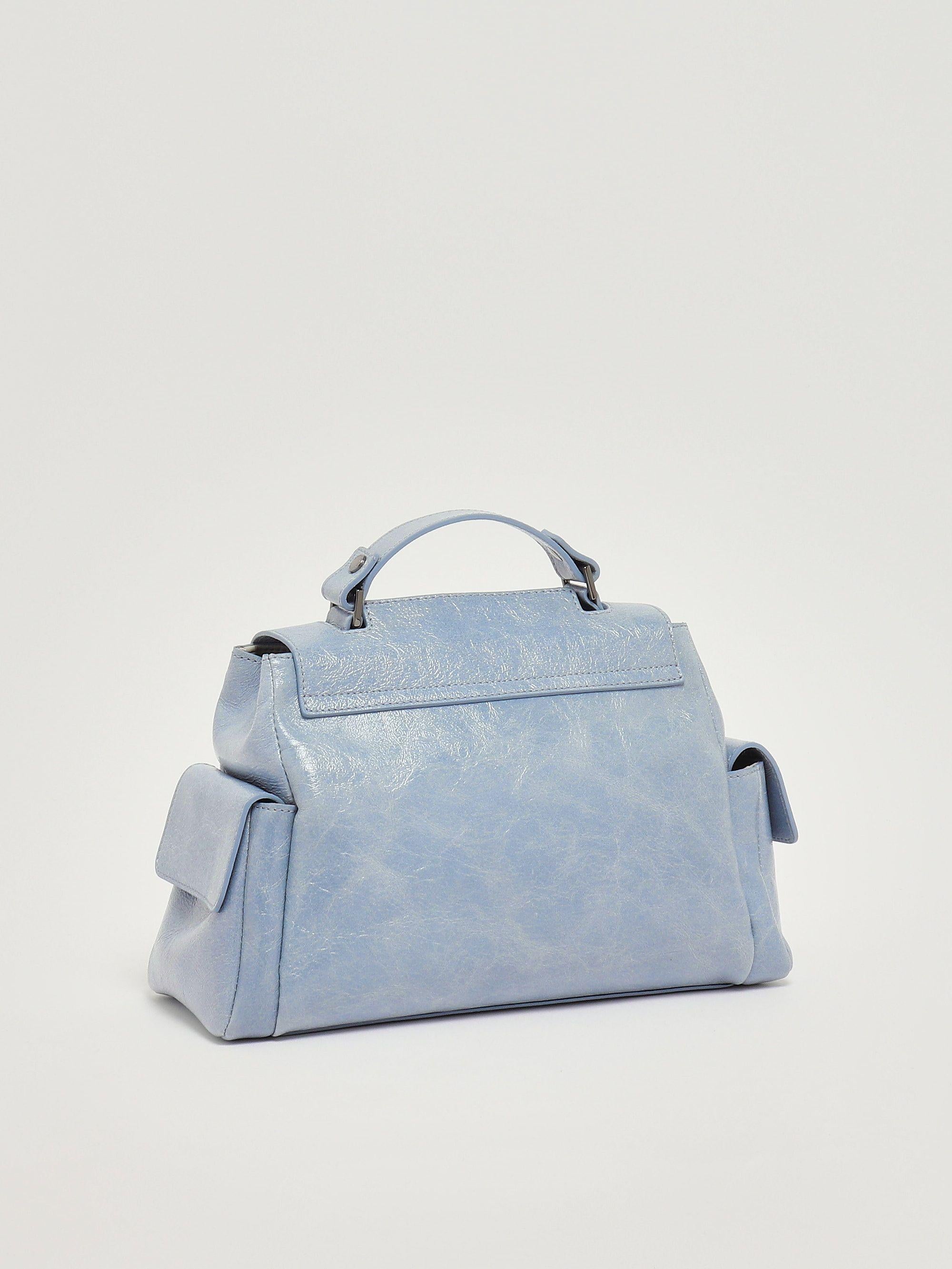 Borsa Sveva Stark Small a mano in pelle con tracolla<BR/> B01999STK CIELO ORCIANI