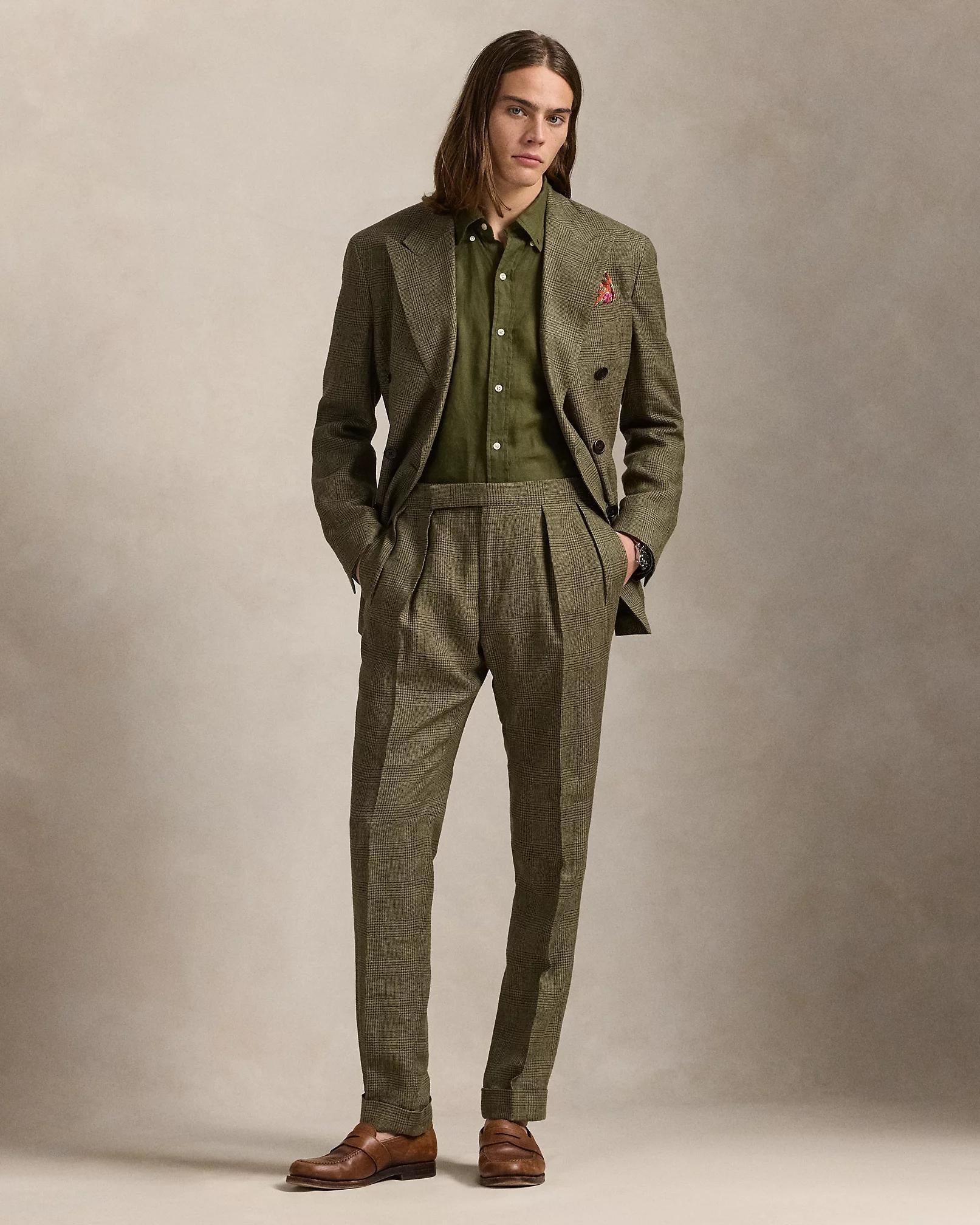 Camicia in lino Slim-Fit<BR/> 710968915 006 RALPH LAUREN