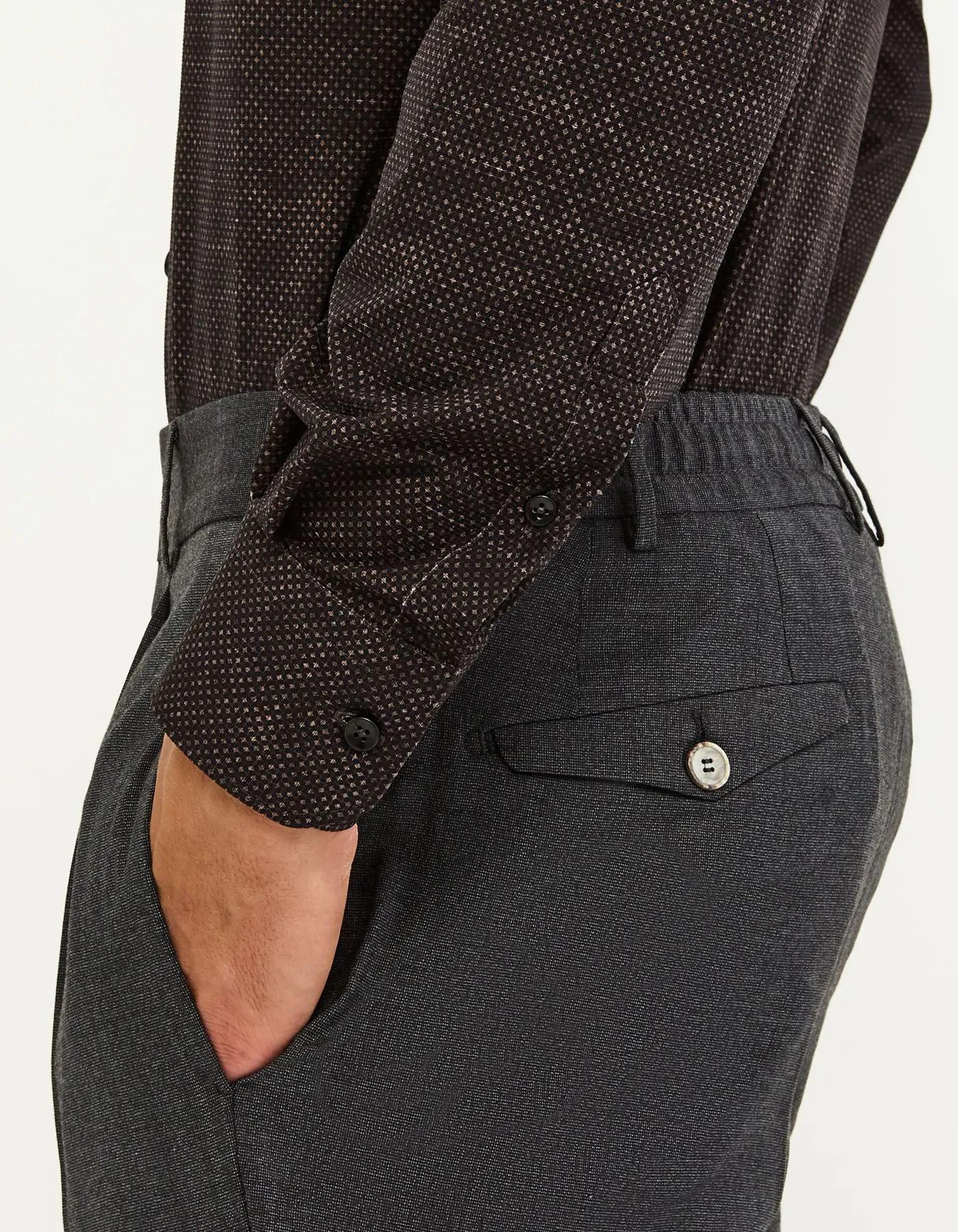 Camicia Collo francese piccolo Fantasia Armaturato Marrone<BR/> ACT53191630 003 XACUS