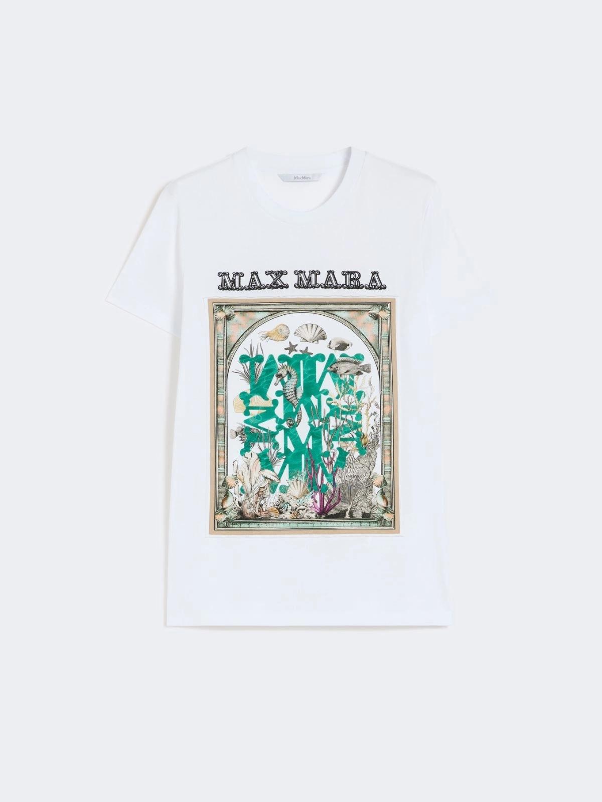 T-shirt in jersey di cotone - Bianco ottico<BR/> MXMSPADINO 019 MAX MARA