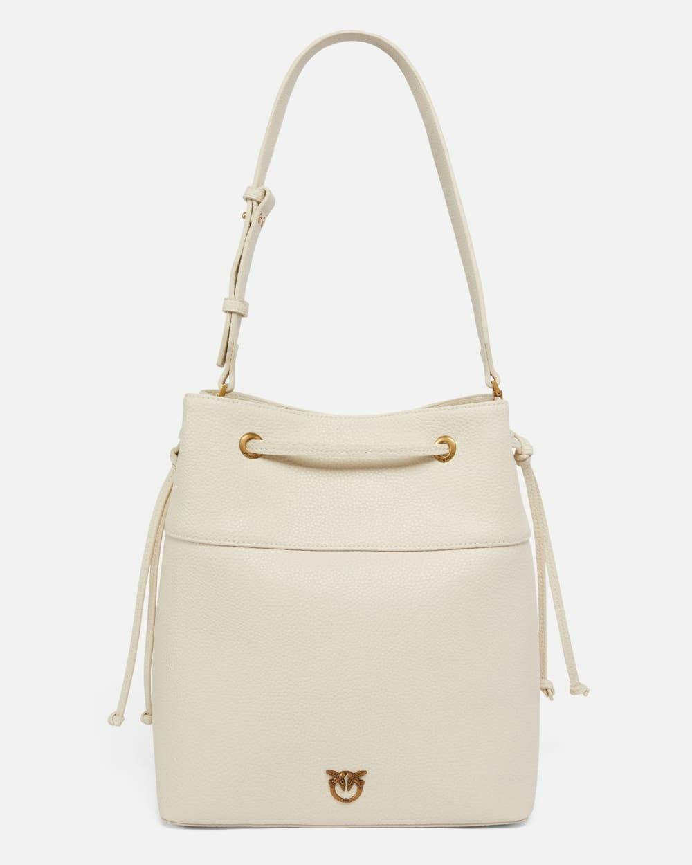 Borsa secchiello in pelle con tracolla