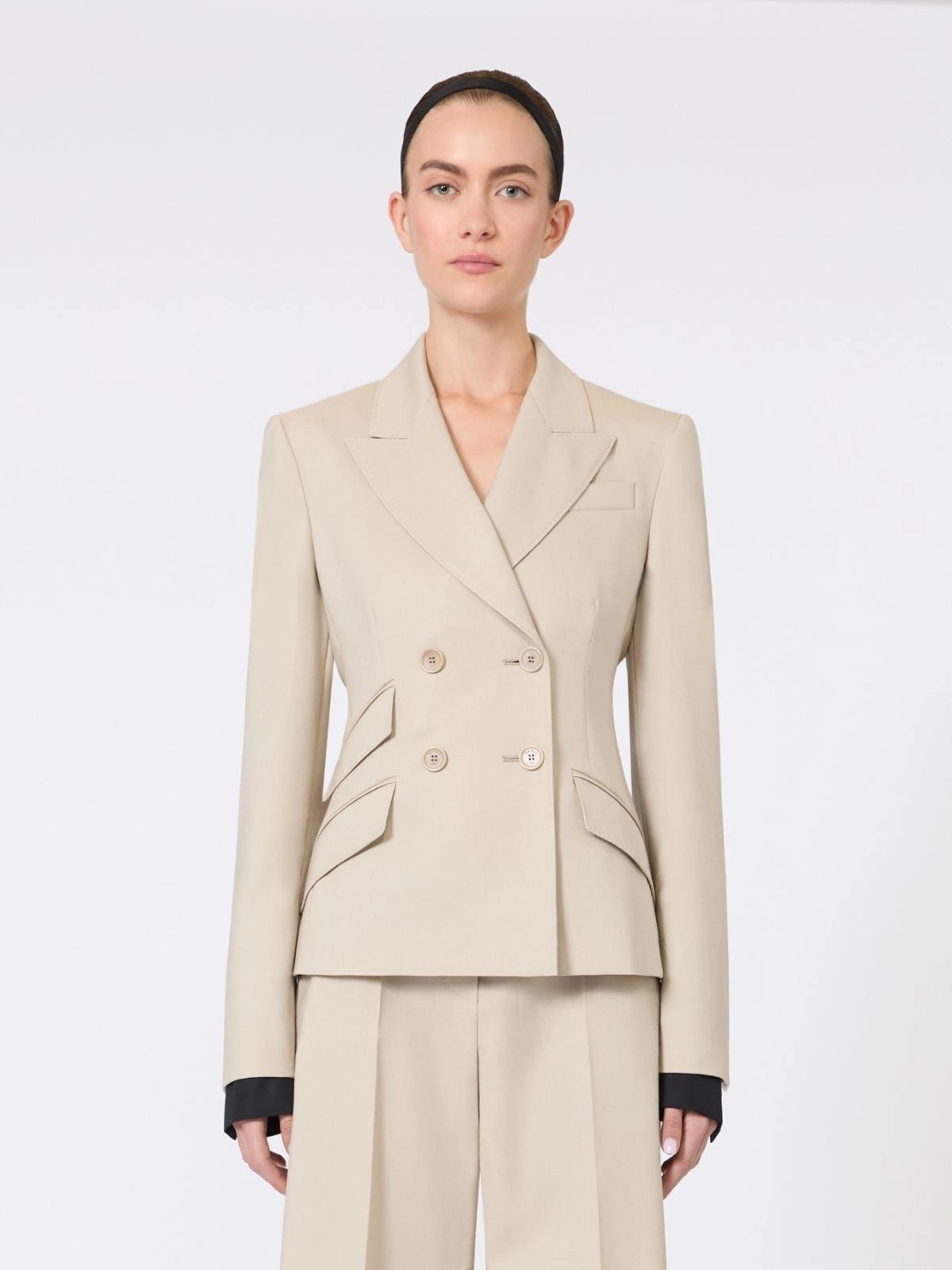 Blazer doppiopetto in lana, mohair e seta - Sabbia<BR/> MXSPLACIDO 006 MAX MARA SFILATA
