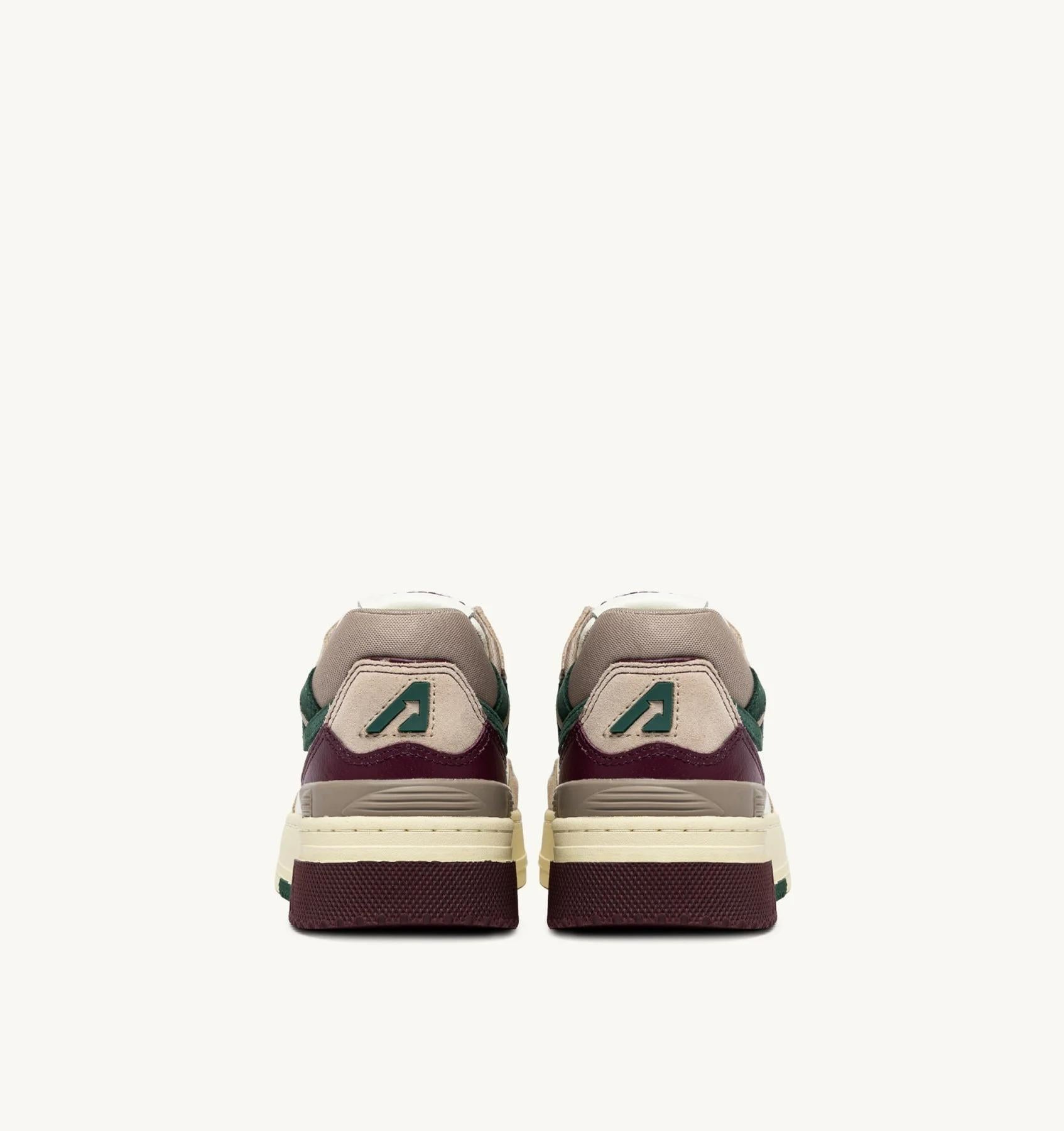 SNEAKERS CLC LOW IN SUEDE E PELLE AVORIO E BURGUNDY<BR/> ROLW MC09 AUTRY ACTION SHOES