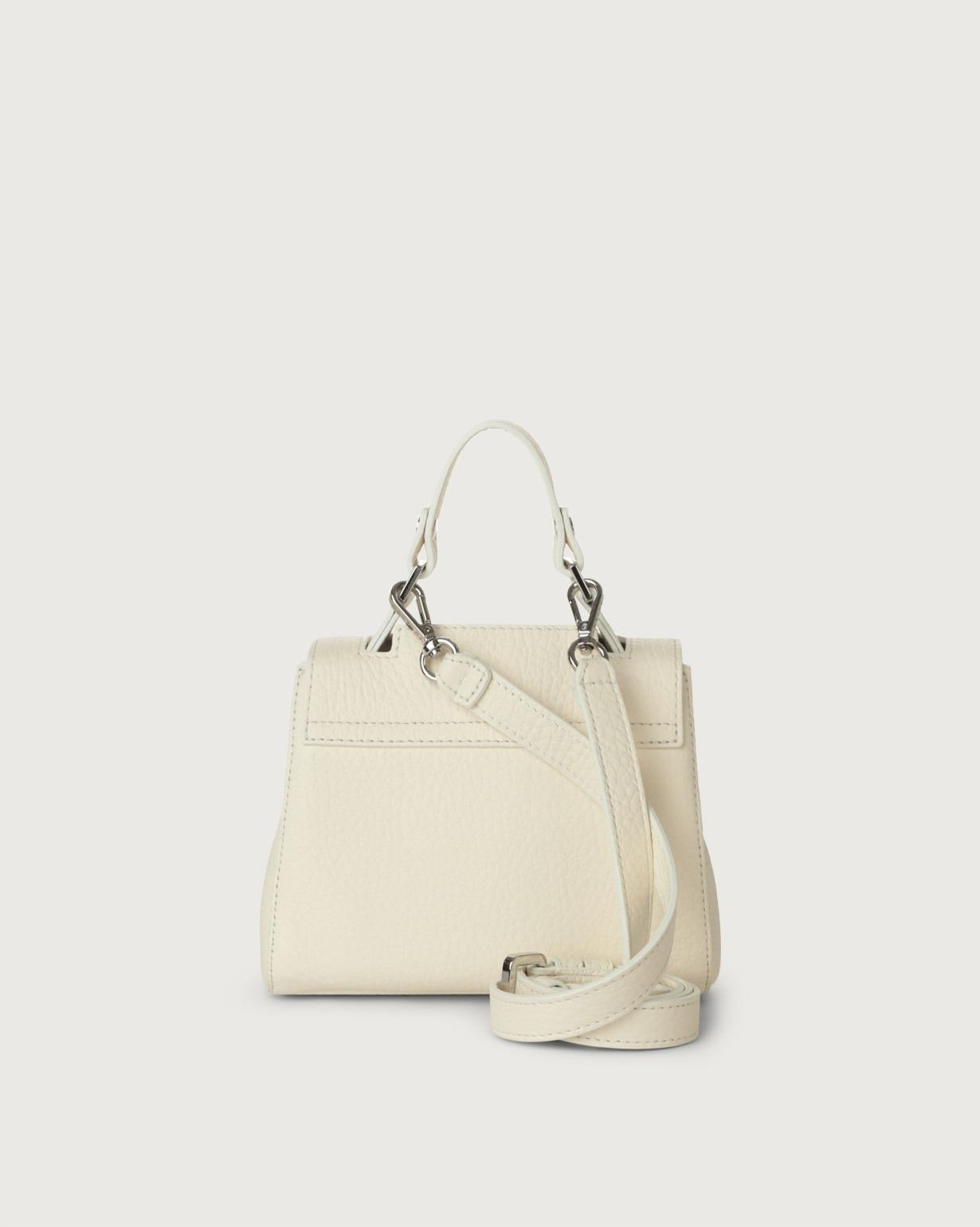 Borsa Sveva Soft Mini a mano in pelle con tracolla<BR/> B02019SOF BIANCO ORCIANI