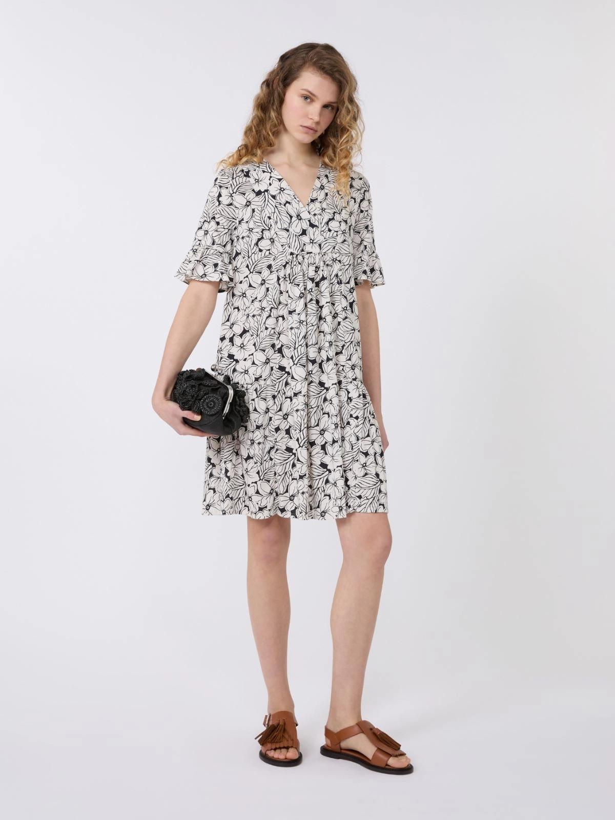 Abito in jersey di cotone stampato - NERO<BR/> WKDFUOCO 002 WEEKEND
