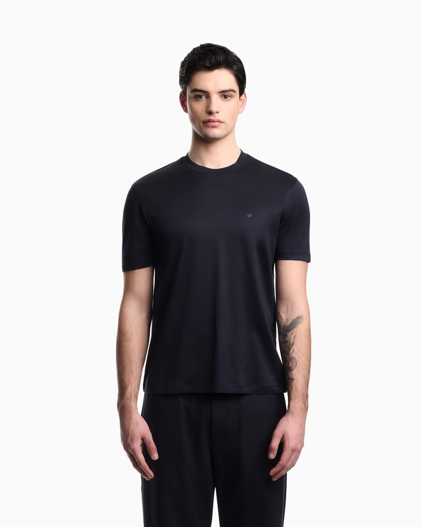 T-shirt in jersey di misto lyocell EM005491AF24839 UB118 ARMANI