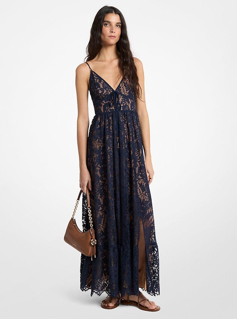 Abito maxi in pizzo floreale cordonato<BR/> MS683HQKQ9 409 MICHAEL KORS