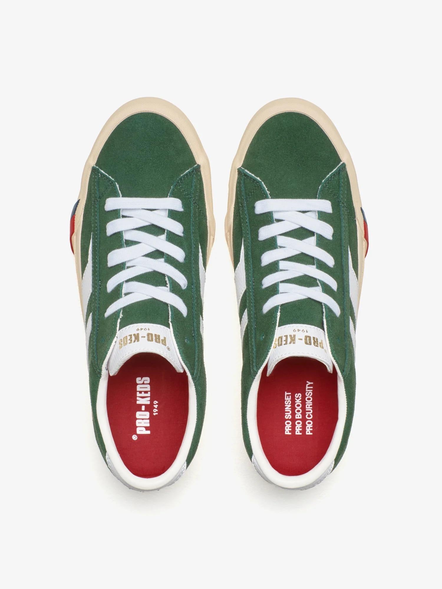 Royal Classic in pelle scamosciata verde e bianca<BR/><BR/> RC226SLM GR00003 PRO-KEDS