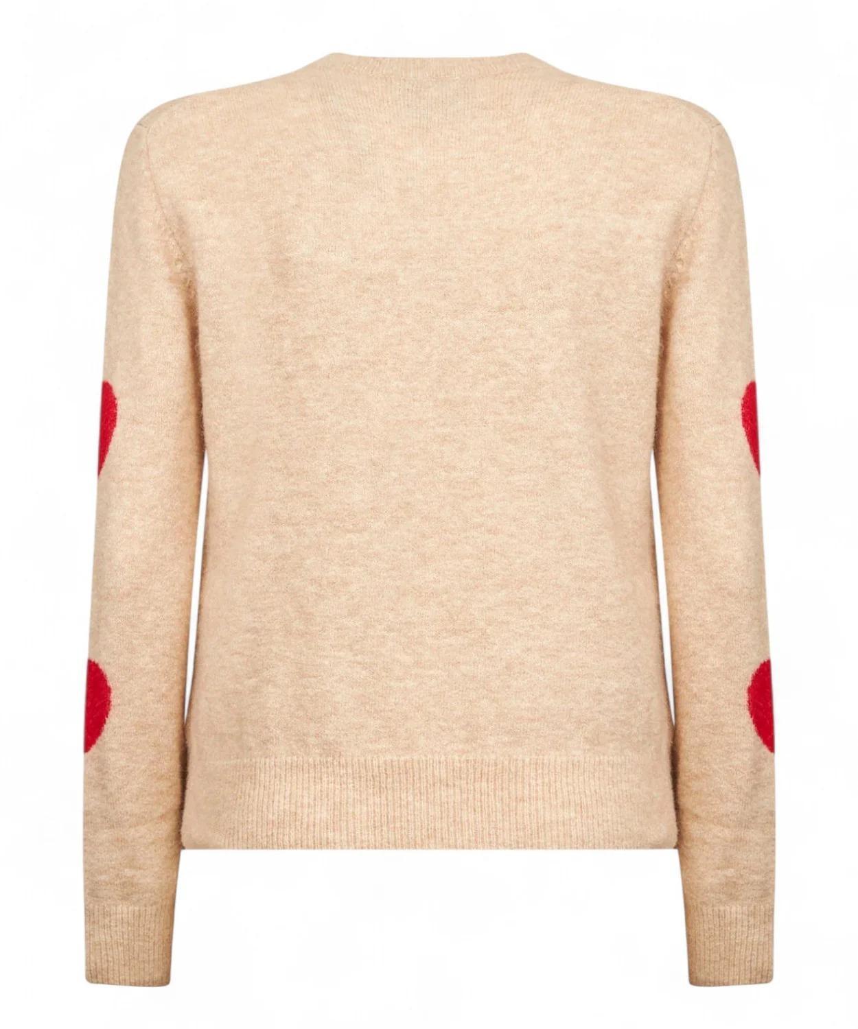 Maglione beige da donna New Queen ricamo Kissene frega QUE0036 03985I MC2 SAINT BARTH