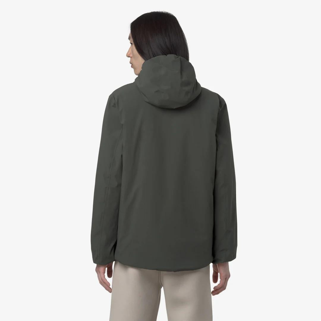 JACK ST WARM REVERSIBLE<BR/>GREEN BLACKISH-GREEN OAK<BR/>Giacca antivento isolante reversibile da uomo K6128VW B2P K-WAY