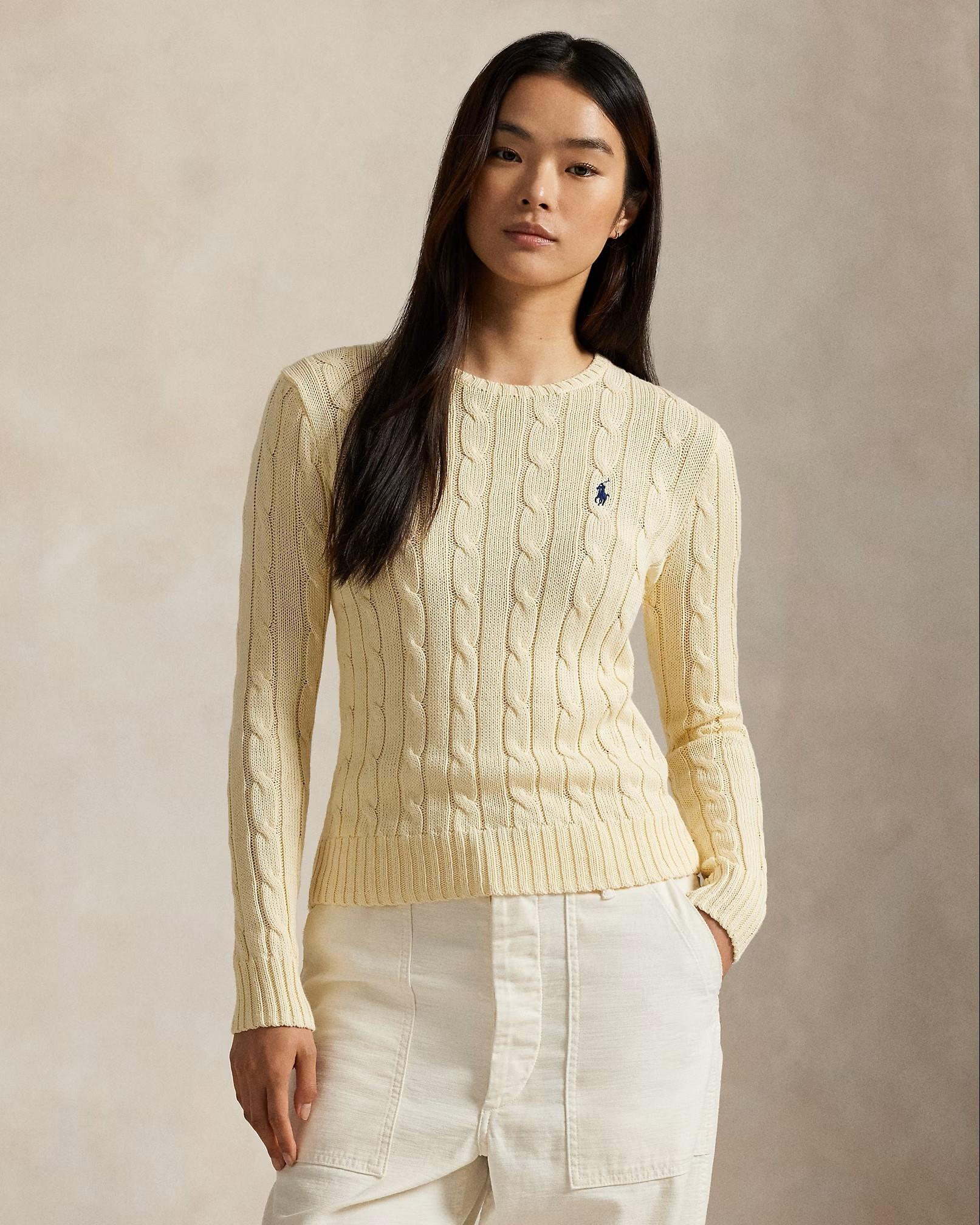 Maglia a girocollo in cotone a trecce 211971869 015 RALPH LAUREN