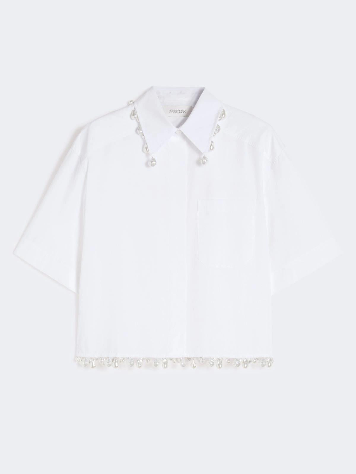 Camicia boxy in cotone - Bianco ottico<BR/> SPXCOGNAC 001 SPORTMAX