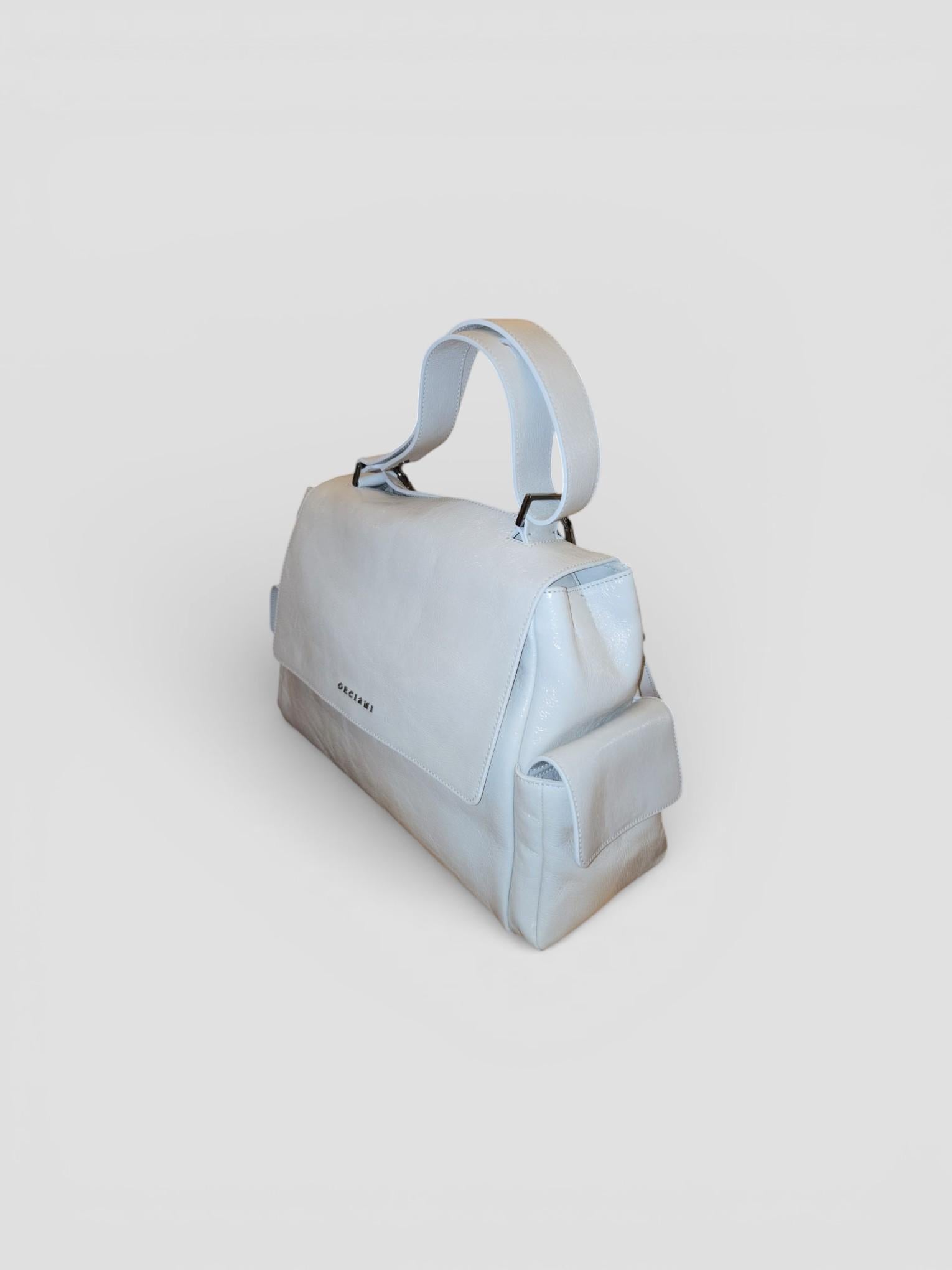 Borsa Sveva Stark Midi a spalla in pelle con tracolla BT2006STK GESSO ORCIANI