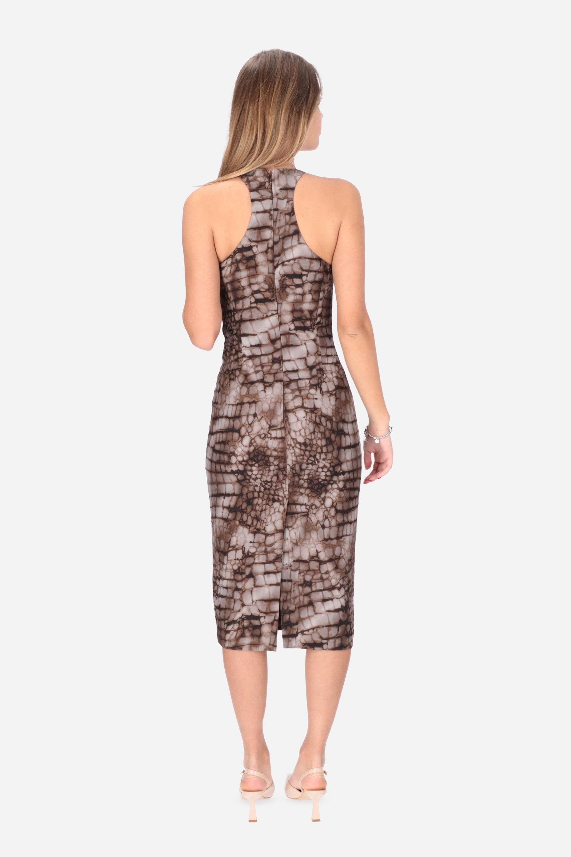 Abito donna con stampa animalier AB89161E2 644 ELISABETTA FRANCHI