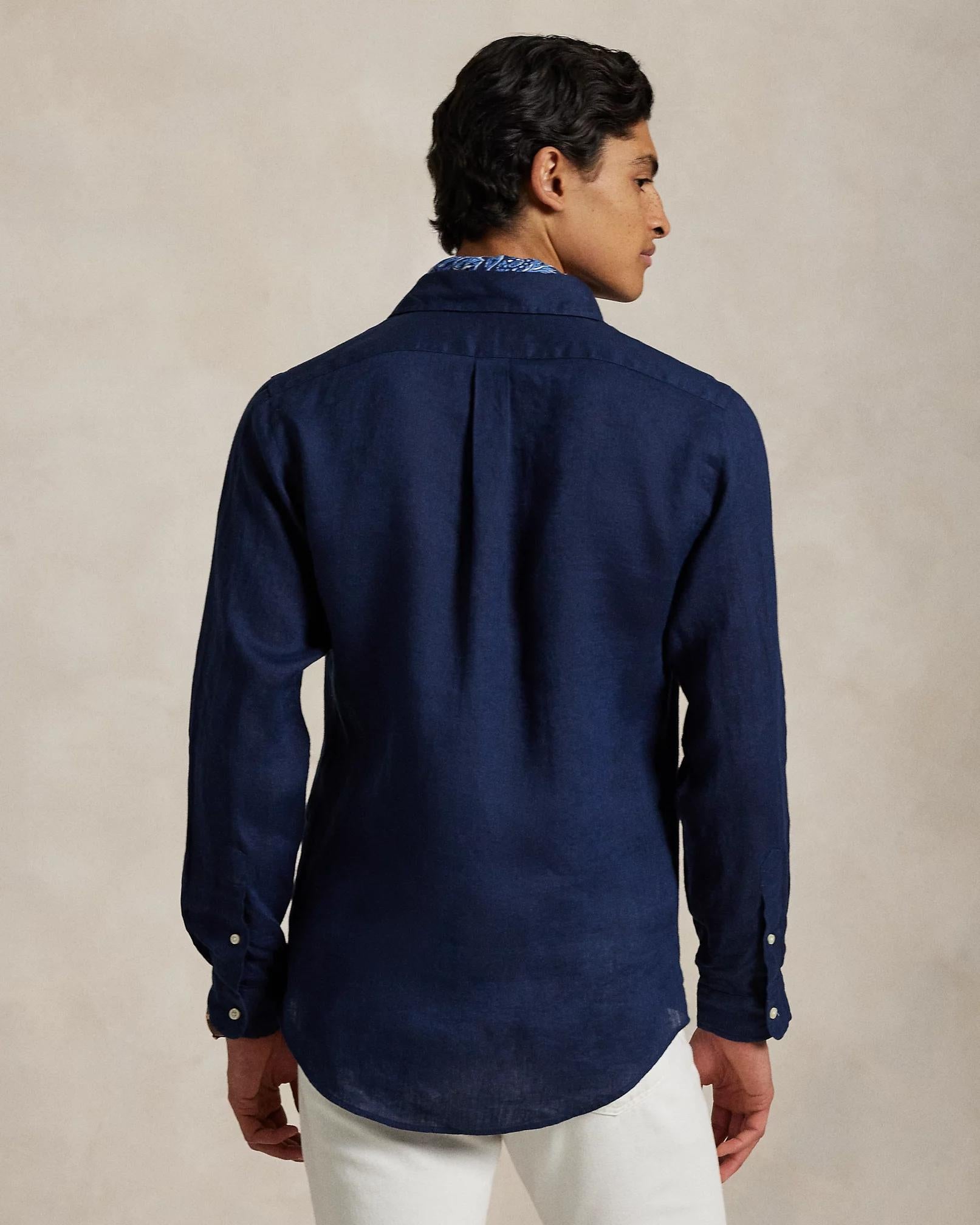 Camicia in lino Slim-Fit<BR/> 710968915 007 RALPH LAUREN