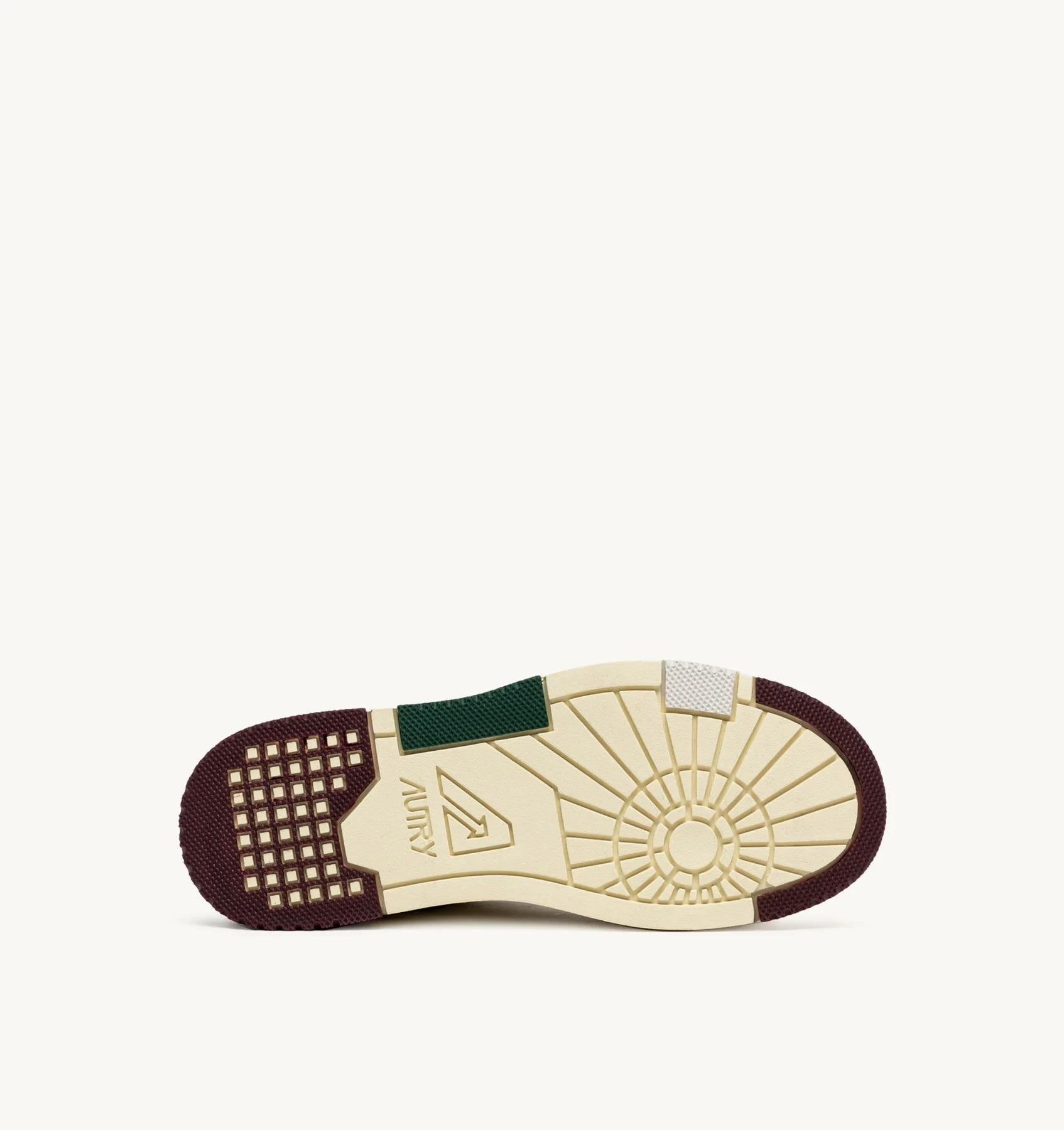 SNEAKERS CLC LOW IN SUEDE E PELLE AVORIO E BURGUNDY<BR/> ROLW MC09 AUTRY ACTION SHOES