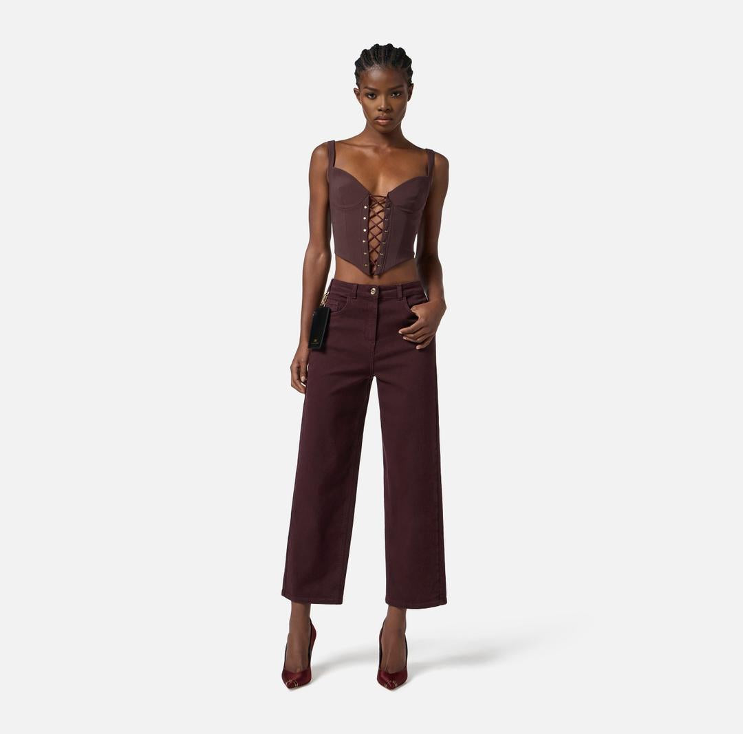 Jeans in drill di cotone PJ04D56E2 EA4 ELISABETTA FRANCHI