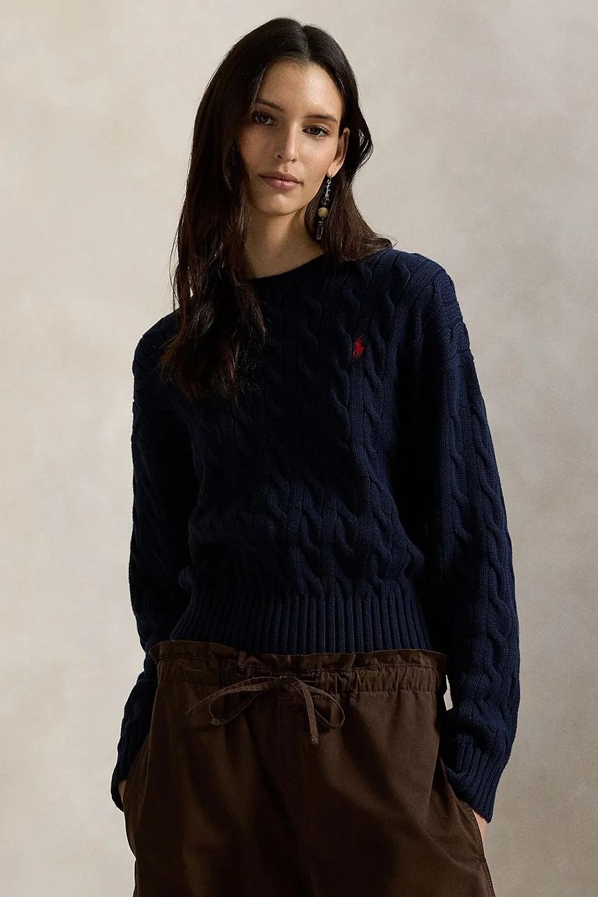 Maglione in cotone con lavorazione a trecce 211A96245 001 RALPH LAUREN