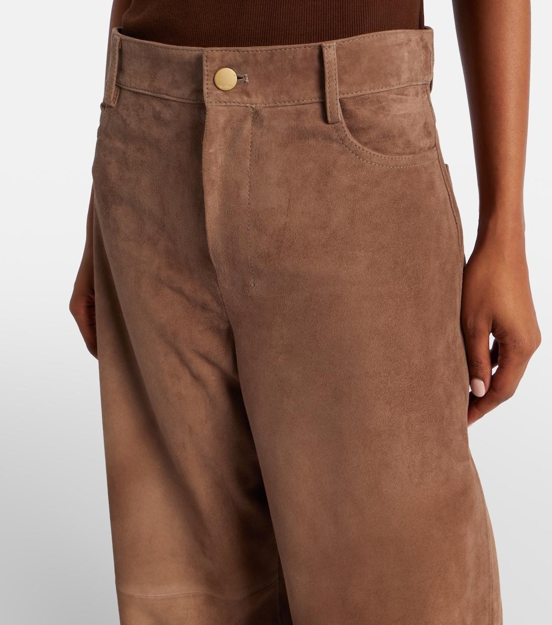 SMMFULMINE<BR/>Pantaloni Fulmine in suede a gamba larga SMMFULMINE 002 S MAX MARA