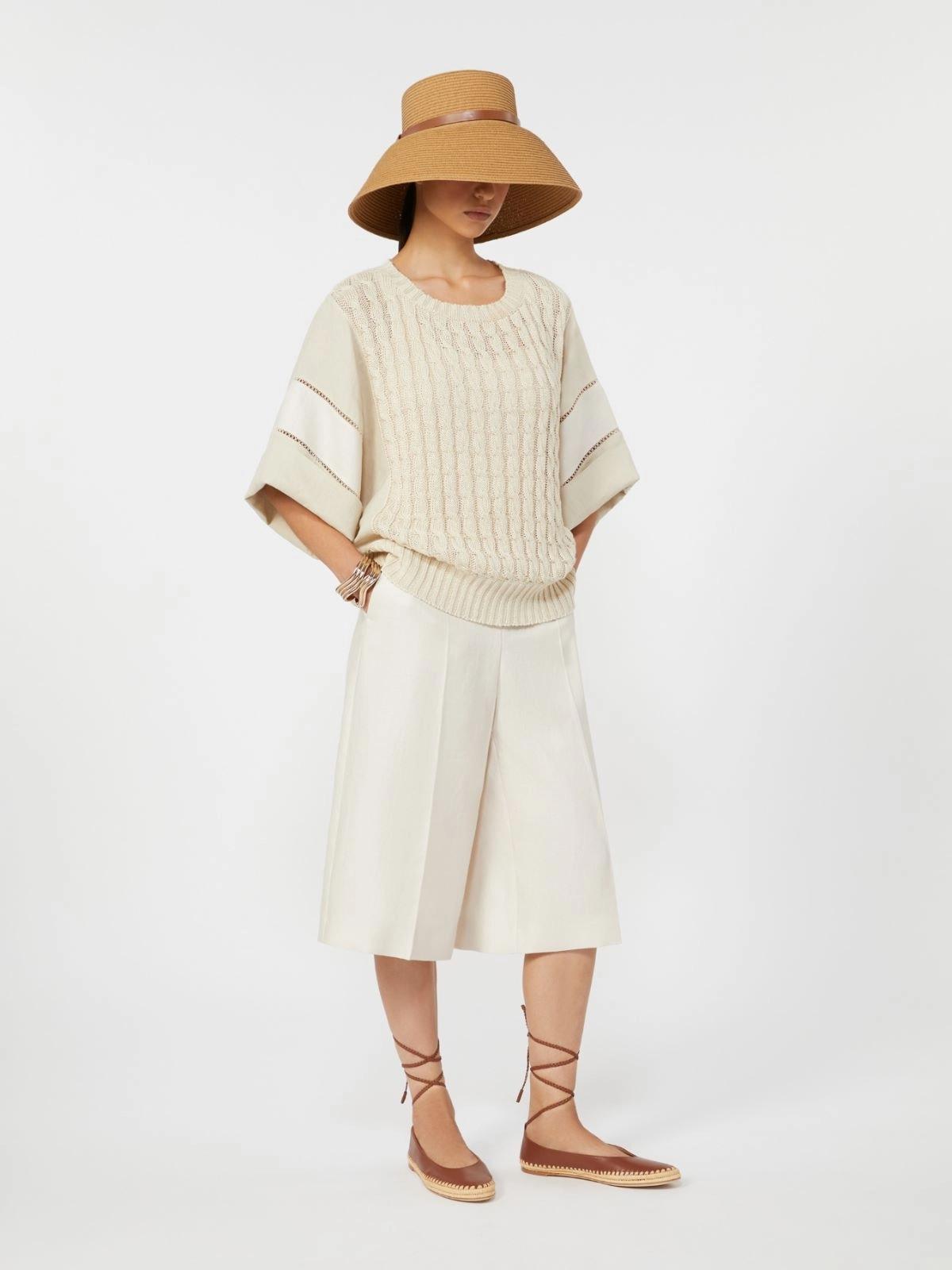 Maglia ampia in filato di lino - Beige<BR/> MXMSCATOLA 001 MAX MARA