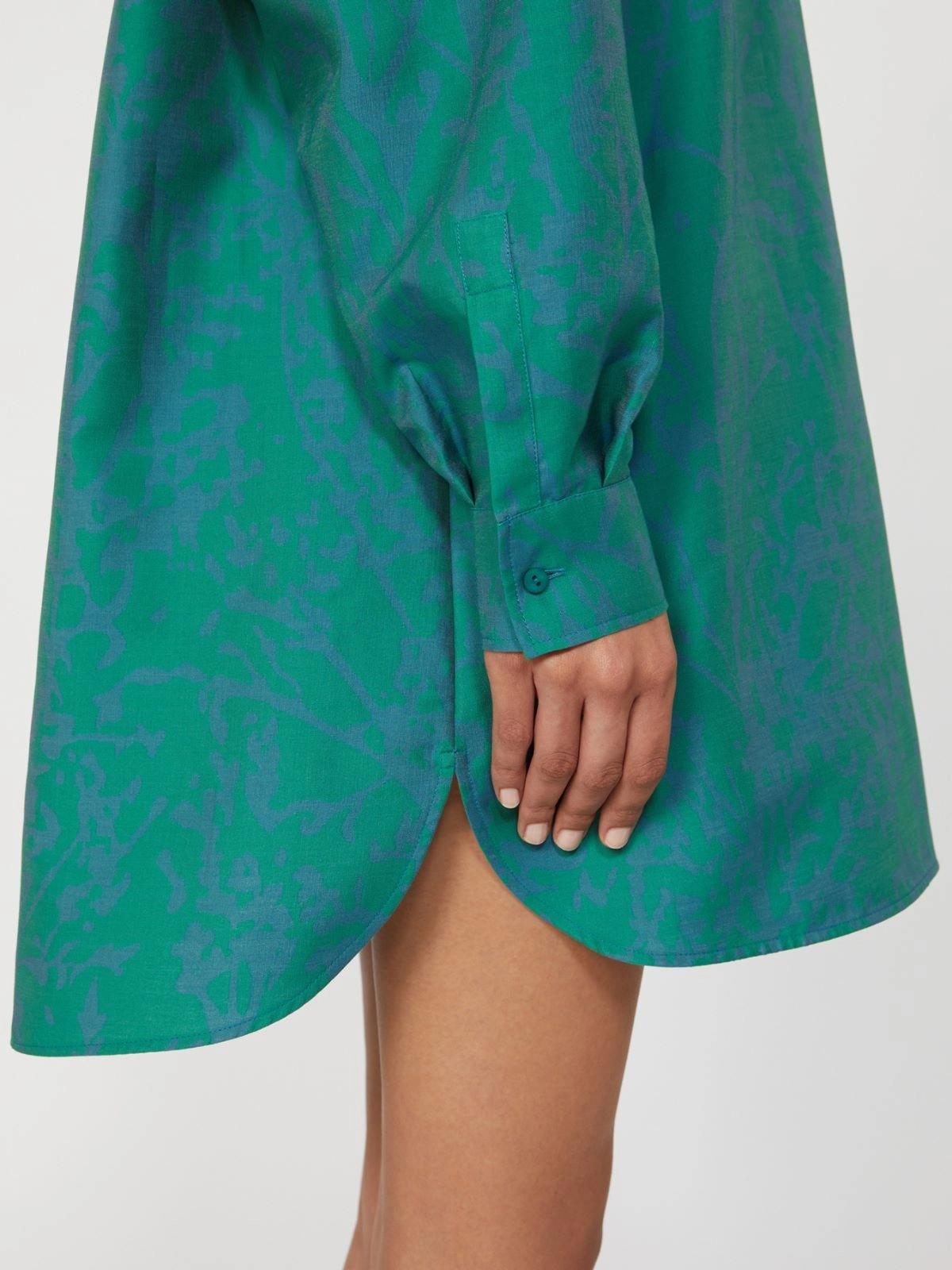Abito a camicia in cotone e seta stampata - Verde<BR/> MXMBIRD 002 MAX MARA